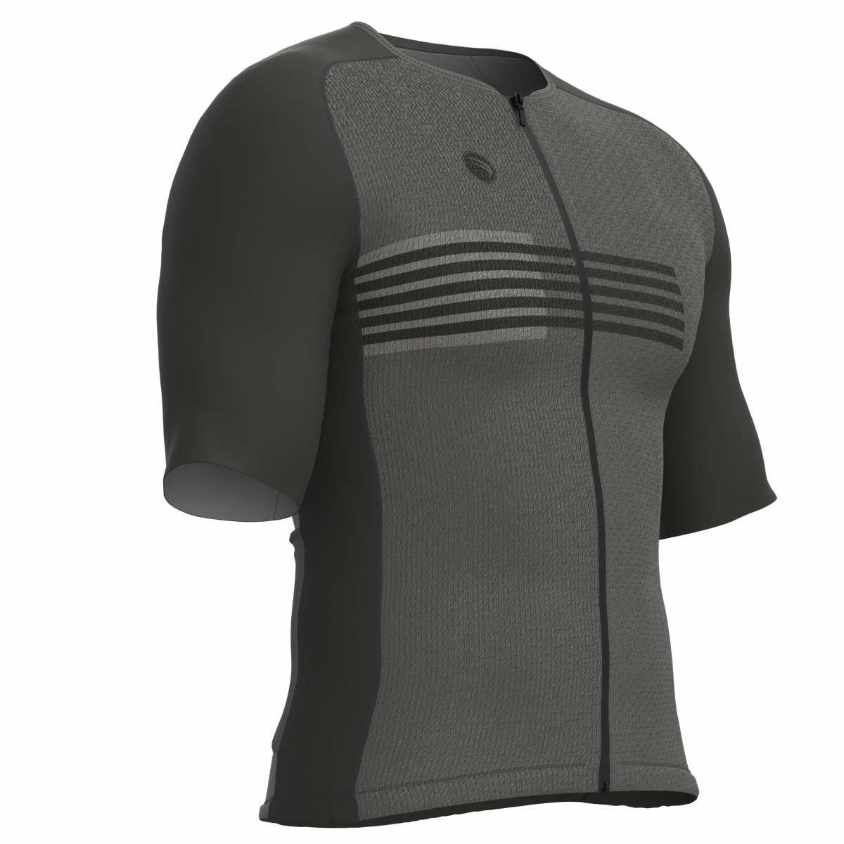 CAMISA CICLISMO UNISSEX PERFORMANCE SÓDBIKE, ZIPER FULL, CORTE LASER, CINZA