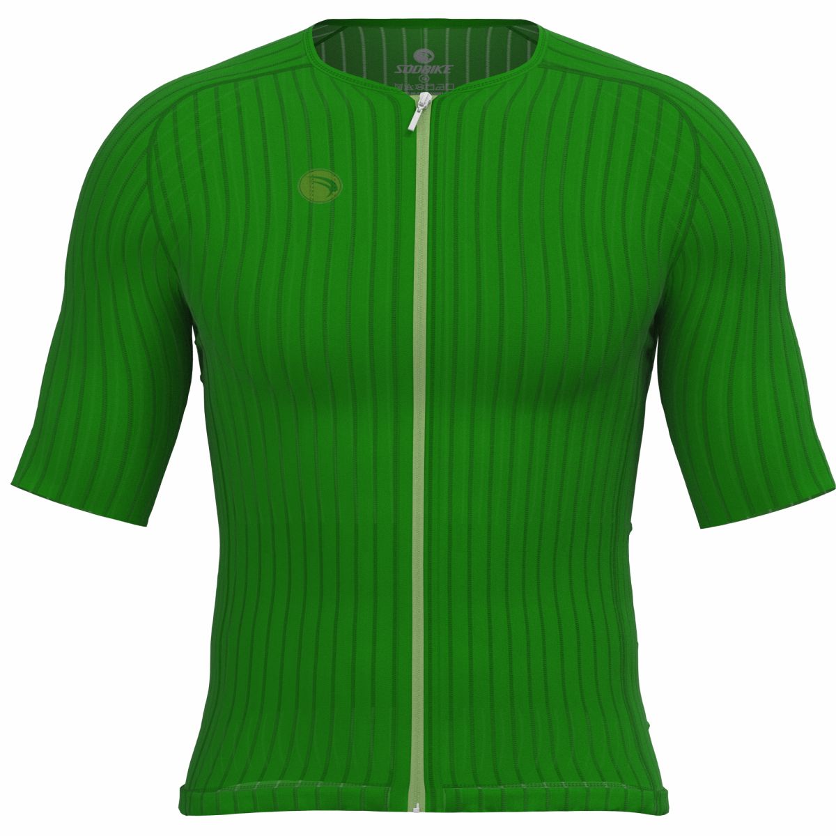 CAMISA CICLISMO UNISSEX MAX SÓDBIKE, ZIPER FULL, CORTE LASER, VERDE