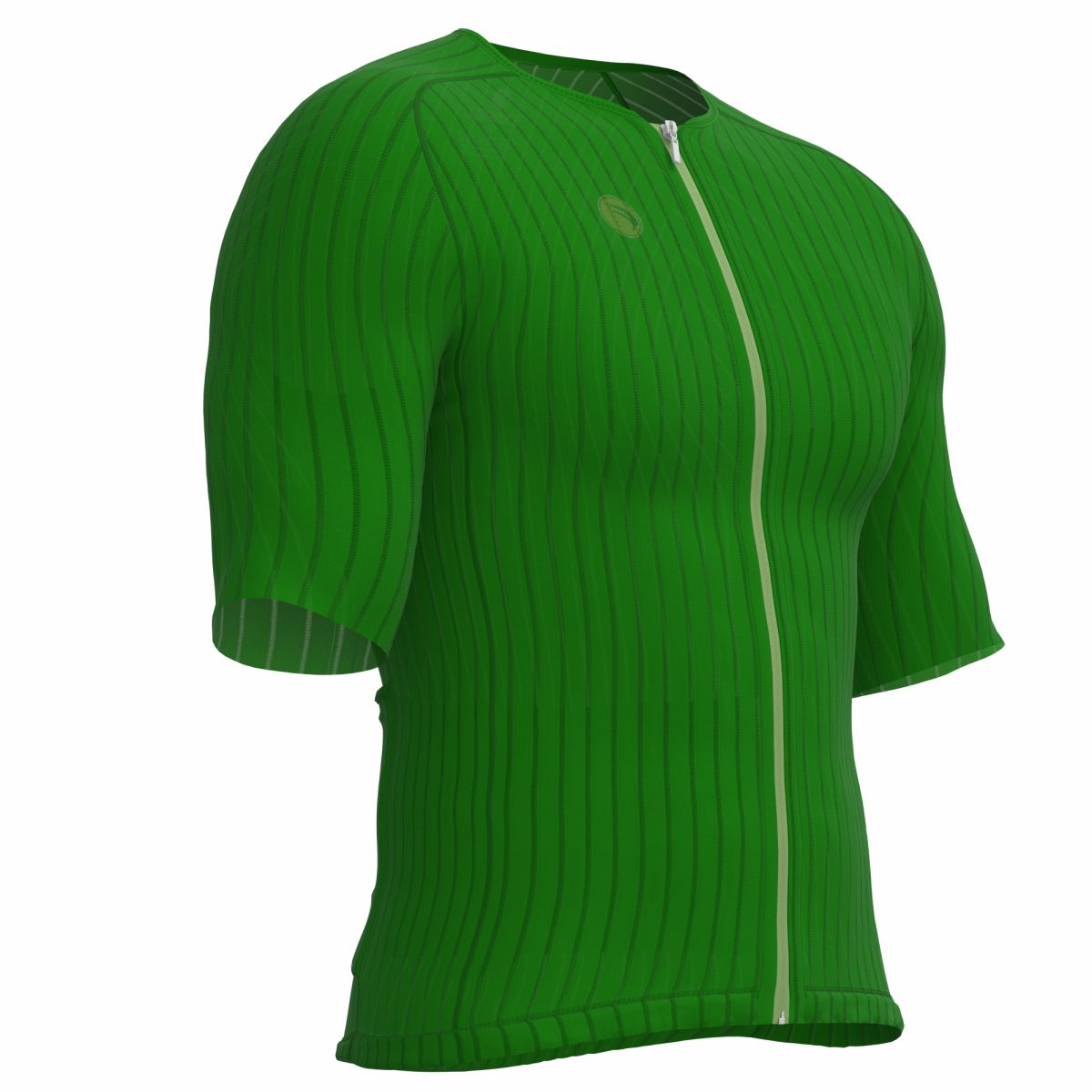 CAMISA CICLISMO UNISSEX MAX SÓDBIKE, ZIPER FULL, CORTE LASER, VERDE