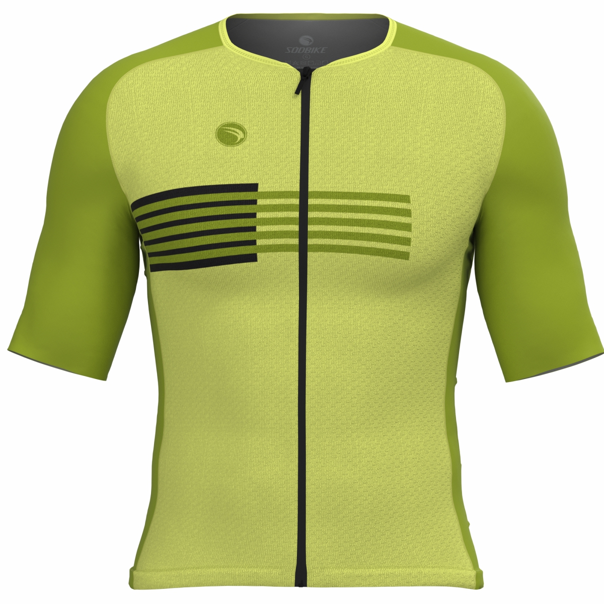 CAMISA CICLISMO UNISSEX PERFORMANCE SÓDBIKE, ZIPER FULL, CORTE LASER, VERDE CLARO