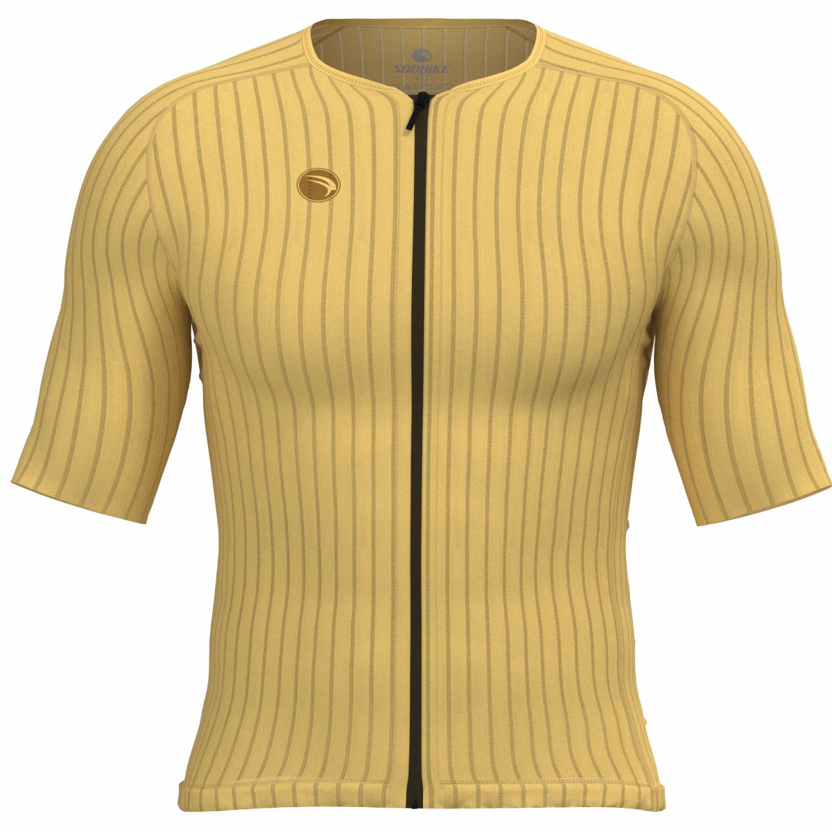 CAMISA CICLISMO UNISSEX MAX SÓDBIKE, ZIPER FULL, CORTE LASER, AMARELO