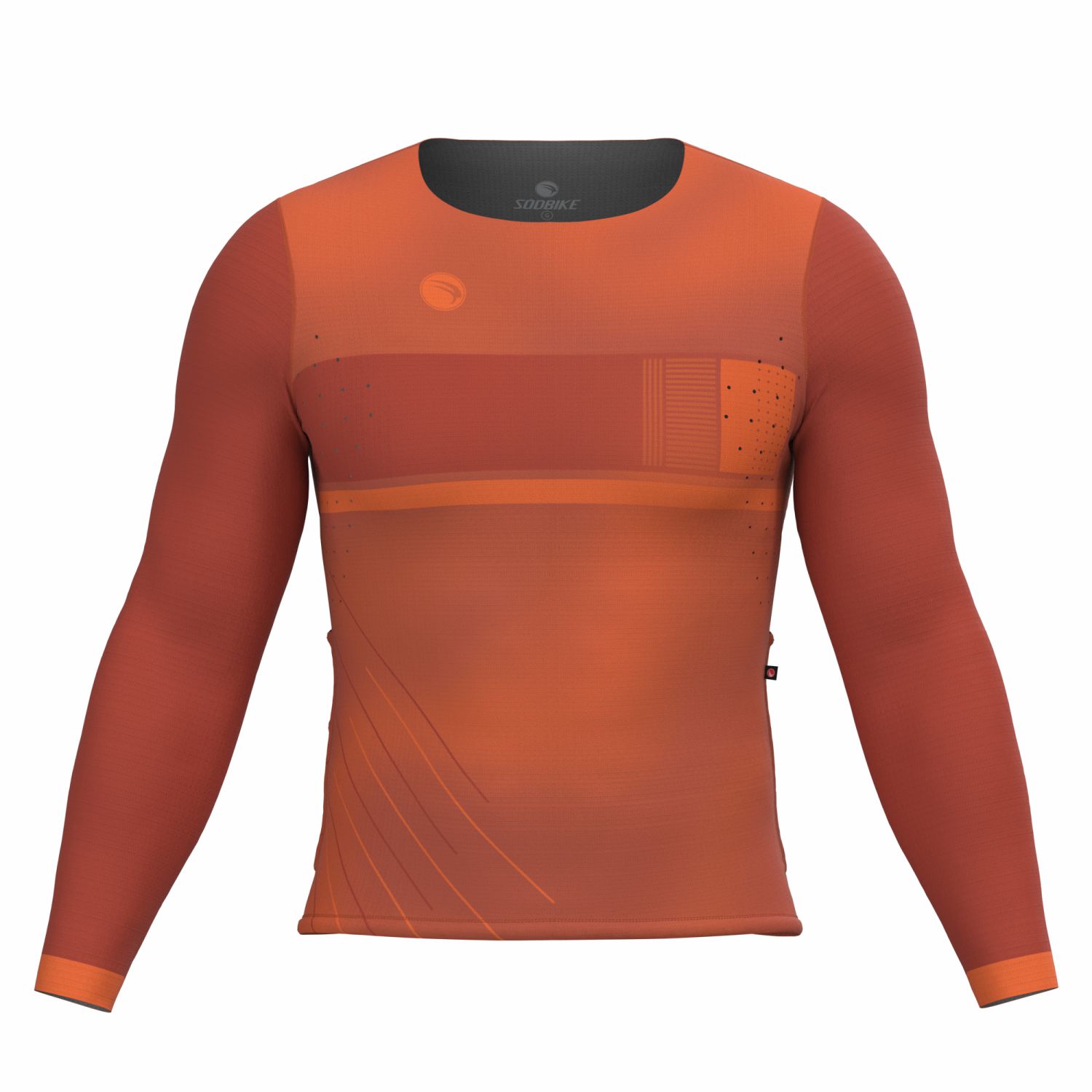 CAMISA CICLISMO UNISSEX BASIC SÓDBIKE, MANGA LONGA, SEM ZIPER, CORTE LASER, COBRE