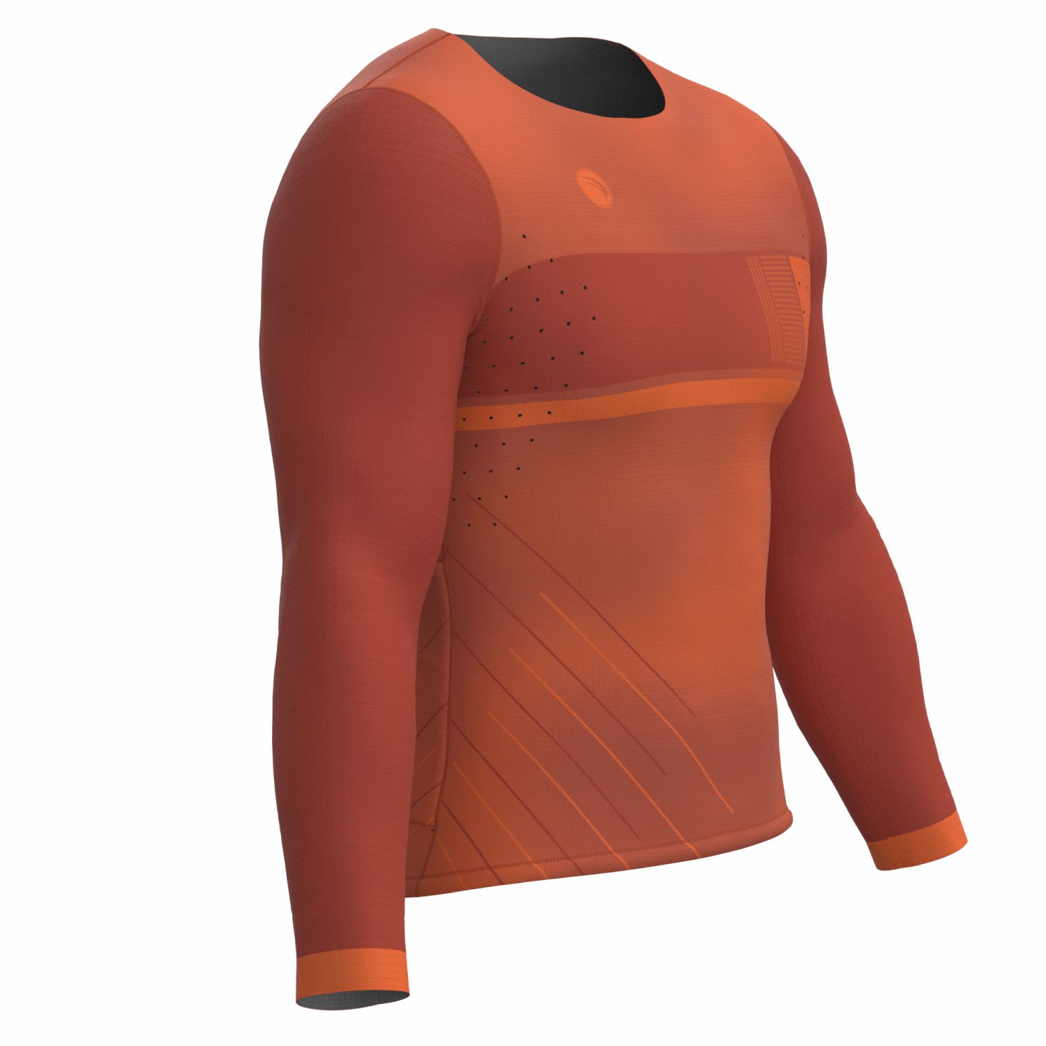 CAMISA CICLISMO UNISSEX BASIC SÓDBIKE, MANGA LONGA, SEM ZIPER, CORTE LASER, COBRE