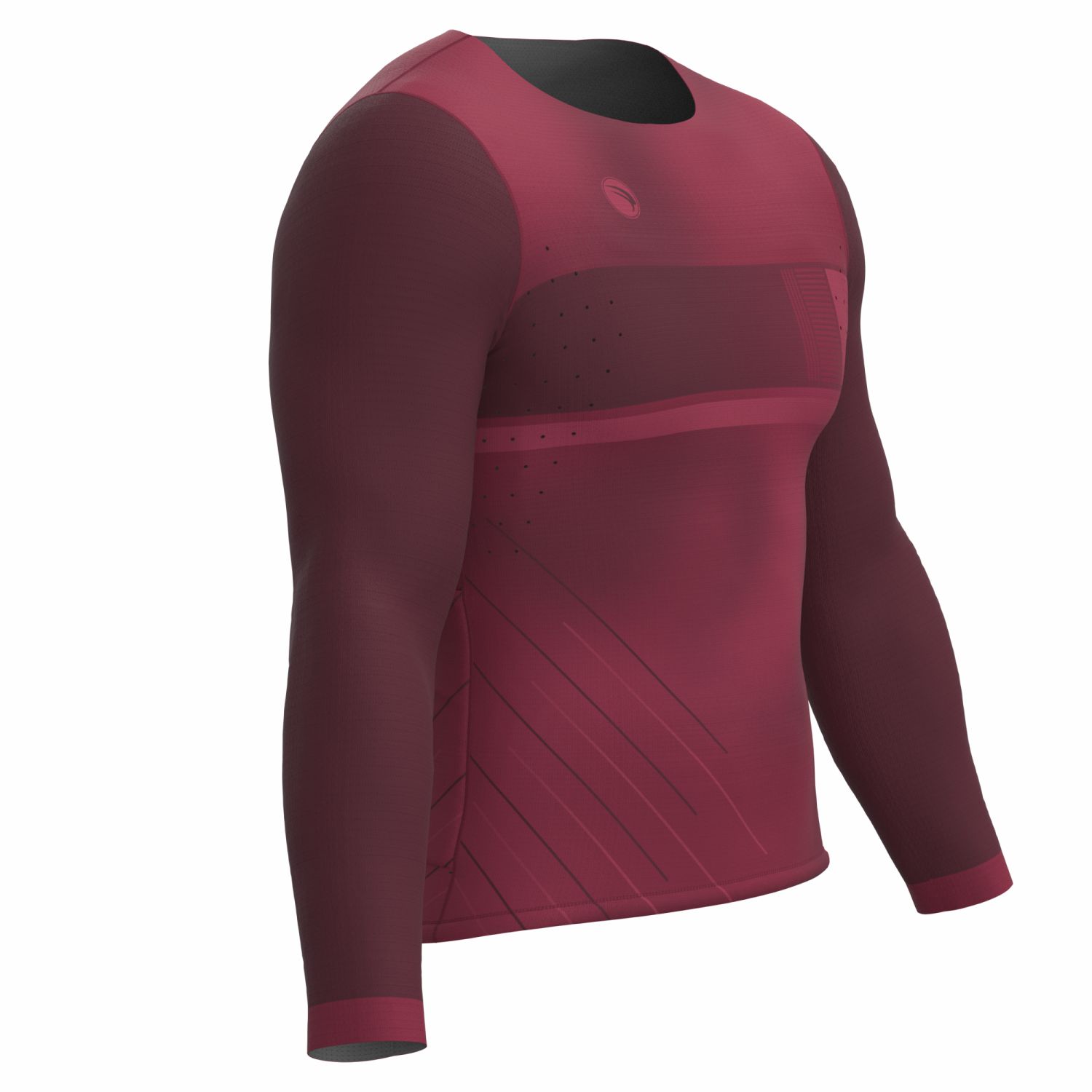 CAMISA CICLISMO UNISSEX BASIC SÓDBIKE, MANGA LONGA, SEM ZIPER, CORTE LASER, VINHO