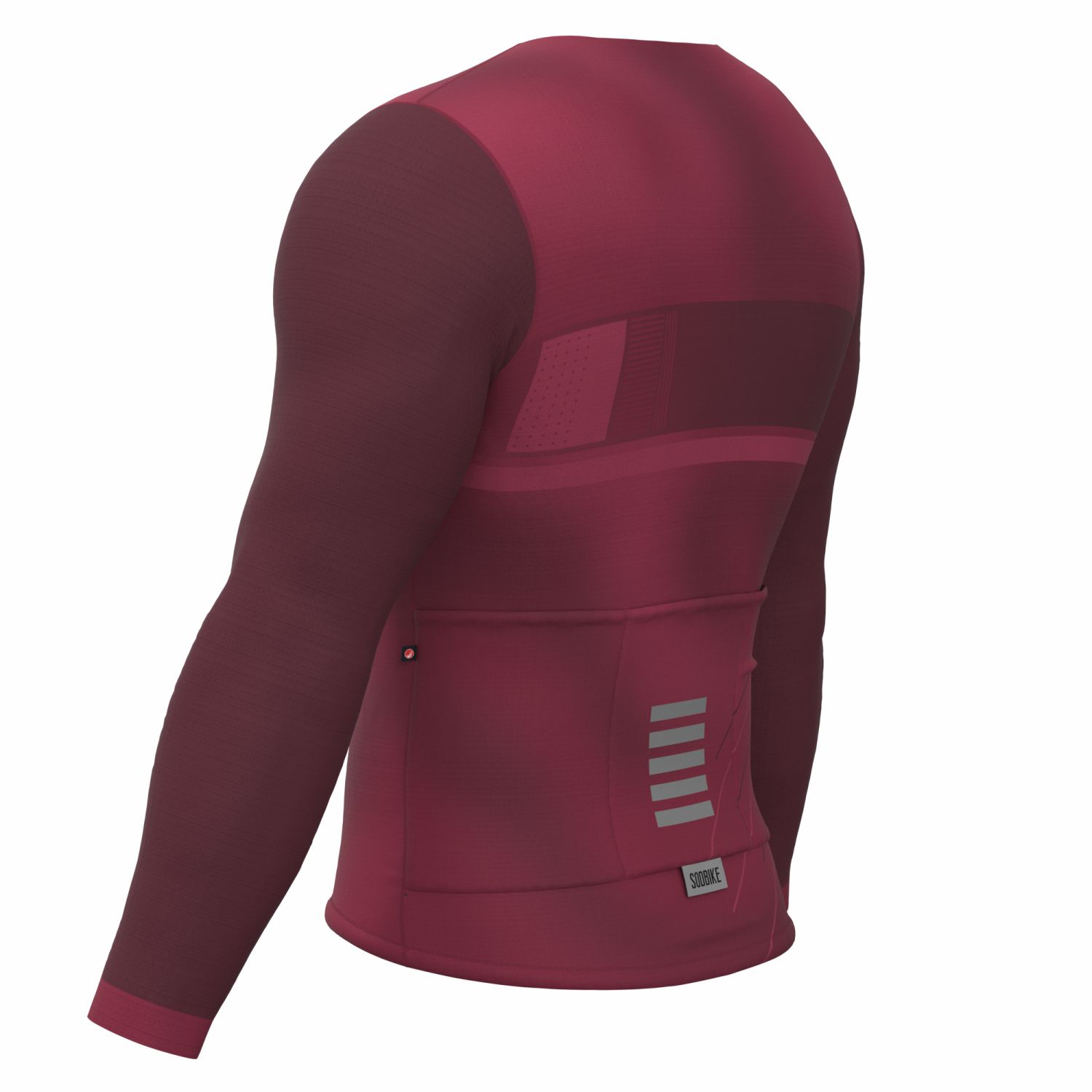 CAMISA CICLISMO UNISSEX BASIC SÓDBIKE, MANGA LONGA, SEM ZIPER, CORTE LASER, VINHO