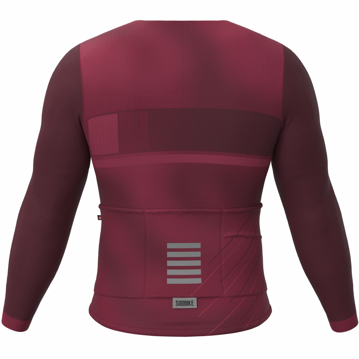 CAMISA CICLISMO UNISSEX BASIC SÓDBIKE, MANGA LONGA, SEM ZIPER, CORTE LASER, VINHO