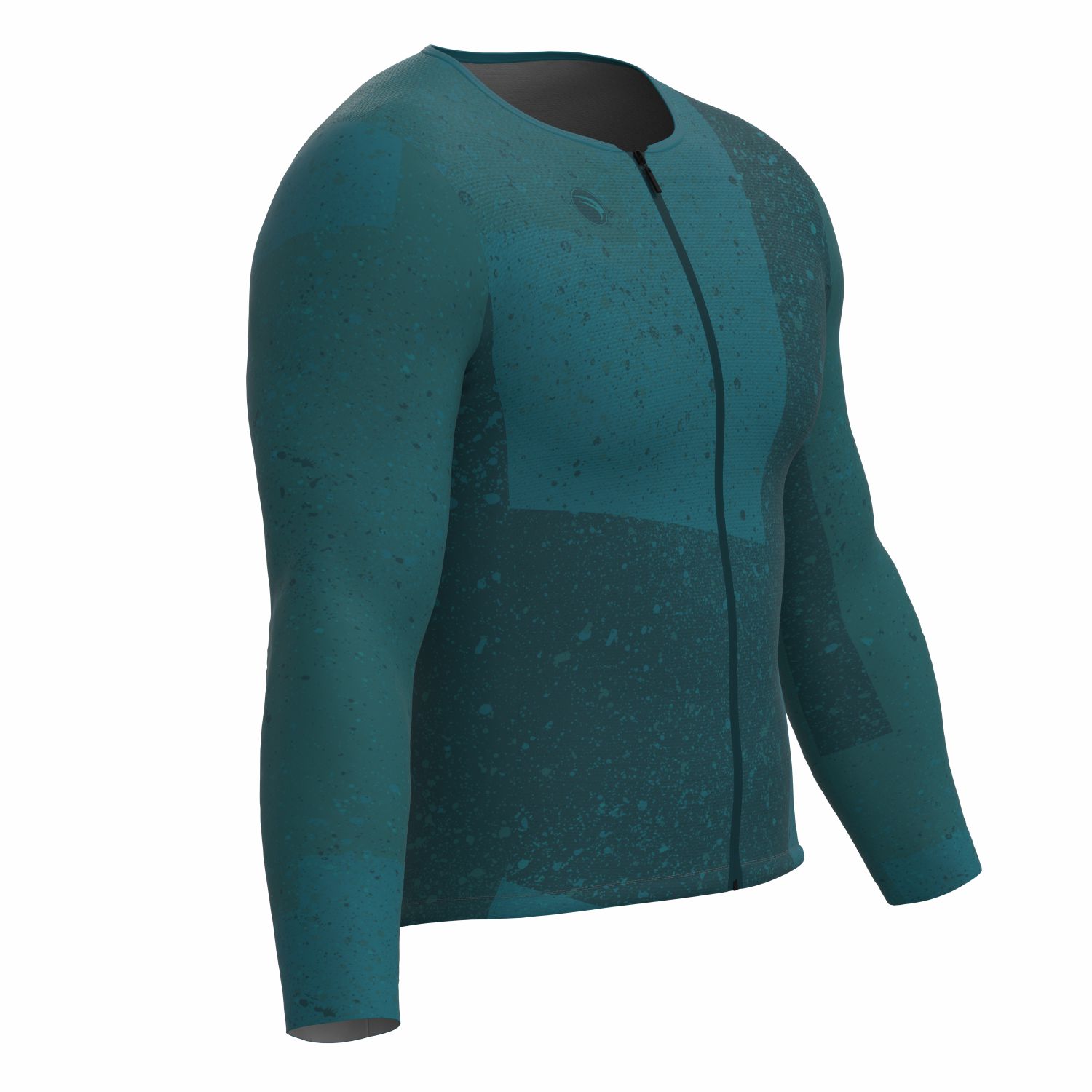CAMISA CICLISMO UNISSEX SOFT SÓDBIKE, ZIPER FULL, MANGA LONGA, CORTE LASER, PETRÓLEO