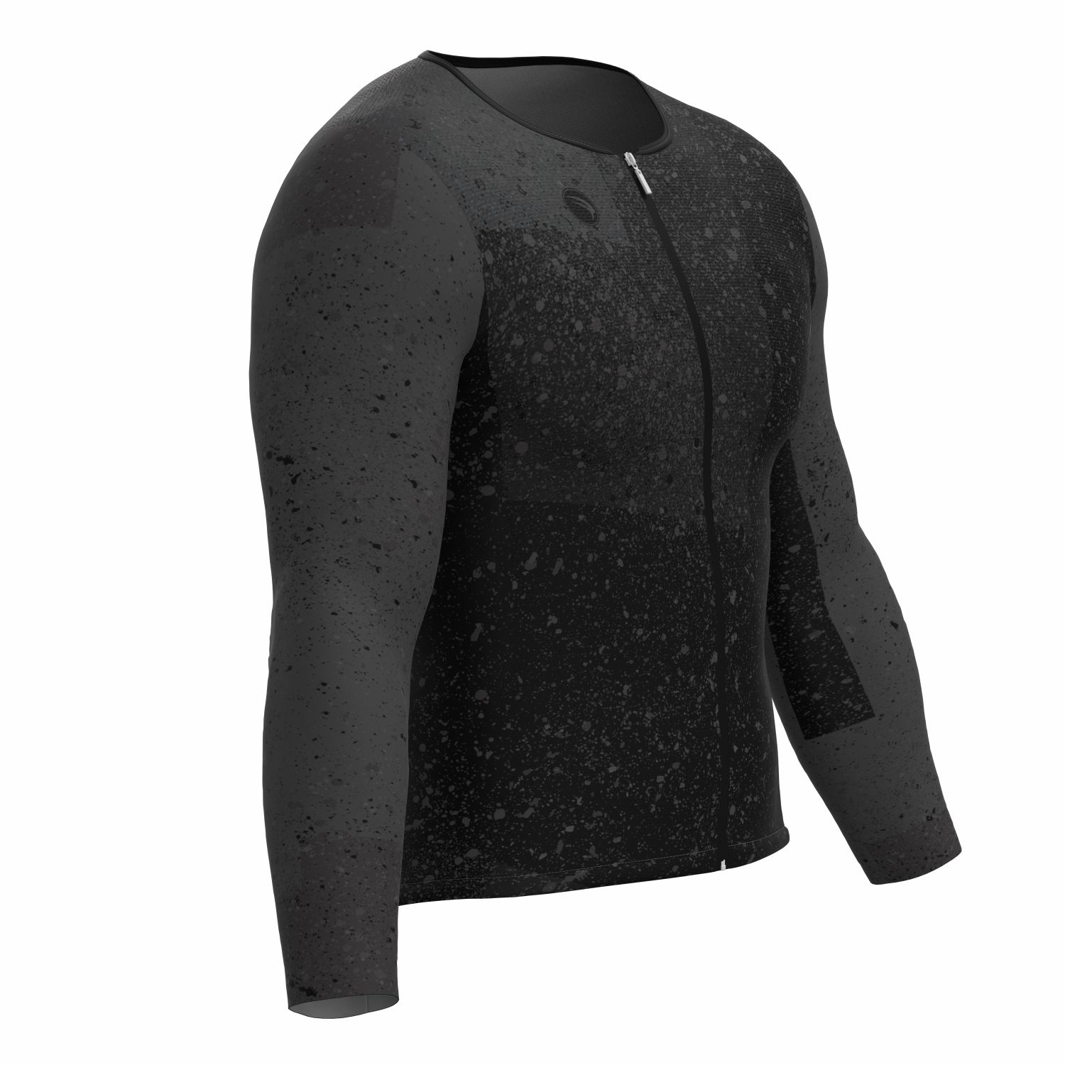 CAMISA CICLISMO UNISSEX SOFT SÓDBIKE, ZIPER FULL, MANGA LONGA, CORTE LASER, PRETA