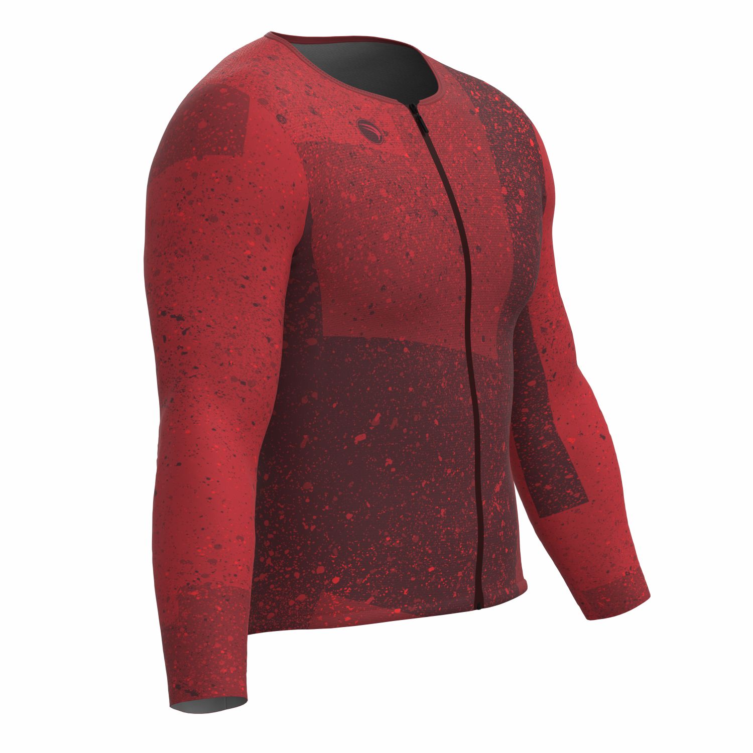 CAMISA CICLISMO UNISSEX SOFT SÓDBIKE, ZIPER FULL, MANGA LONGA, CORTE LASER, VERMELHA