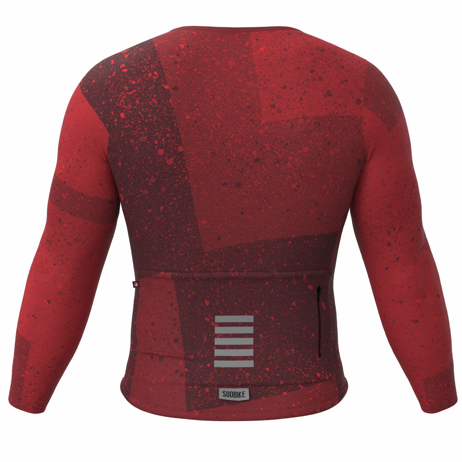 CAMISA CICLISMO UNISSEX SOFT SÓDBIKE, ZIPER FULL, MANGA LONGA, CORTE LASER, VERMELHA