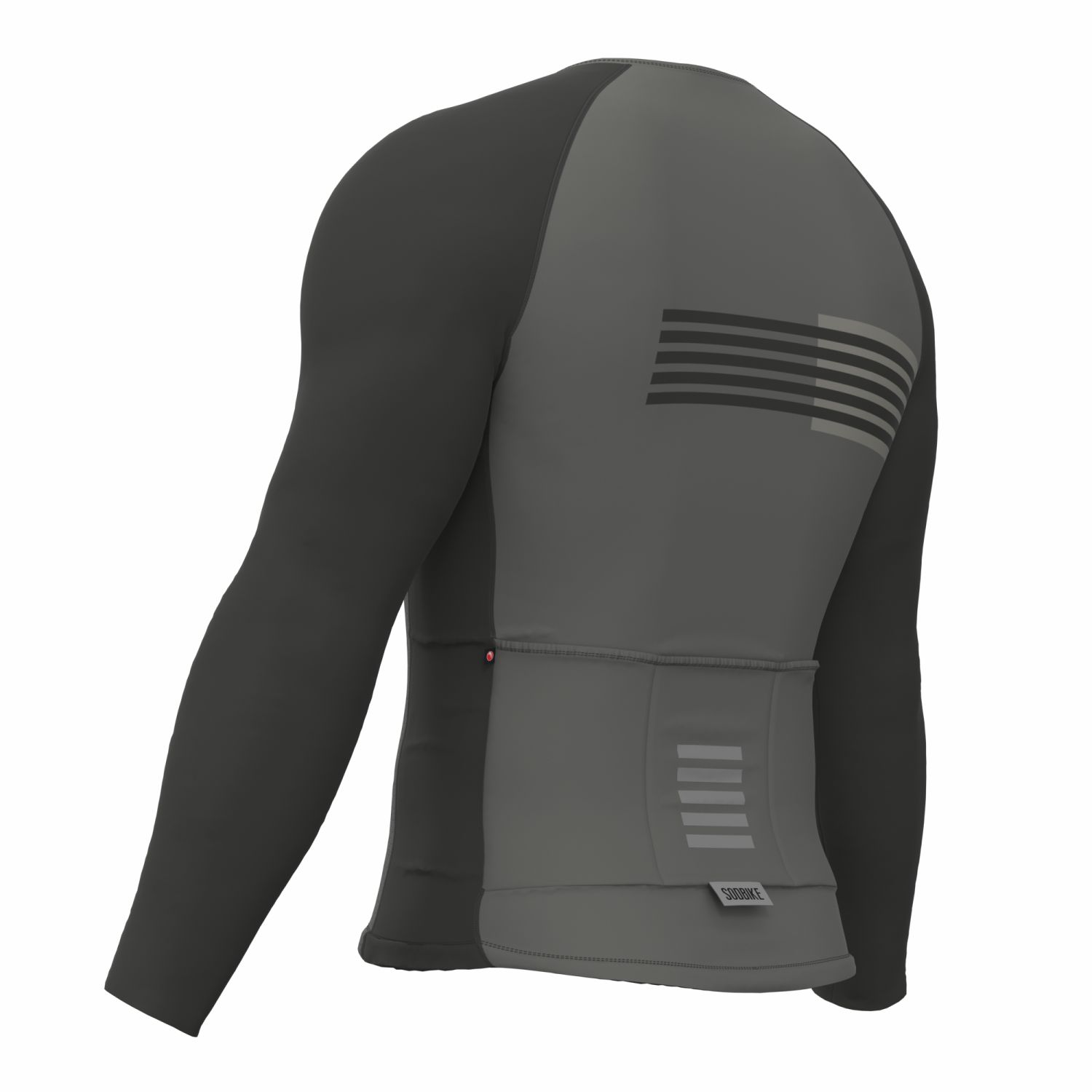 CAMISA CICLISMO UNISSEX PERFORMANCE SÓDBIKE, MANGA LONGA, ZIPER FULL, CORTE LASER, CINZA