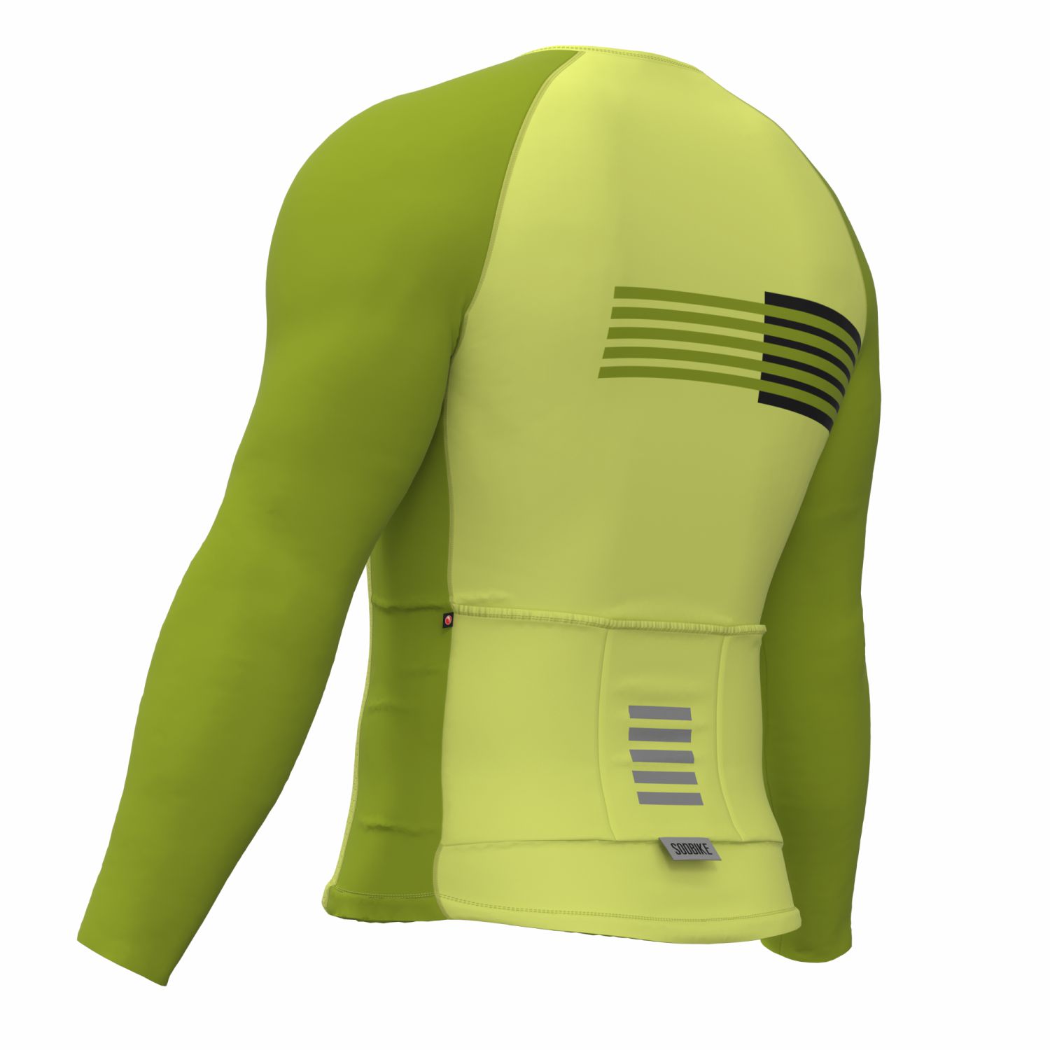 CAMISA CICLISMO UNISSEX PERFORMANCE SÓDBIKE, MANGA LONGA, ZIPER FULL, CORTE LASER, VERDE CLARO