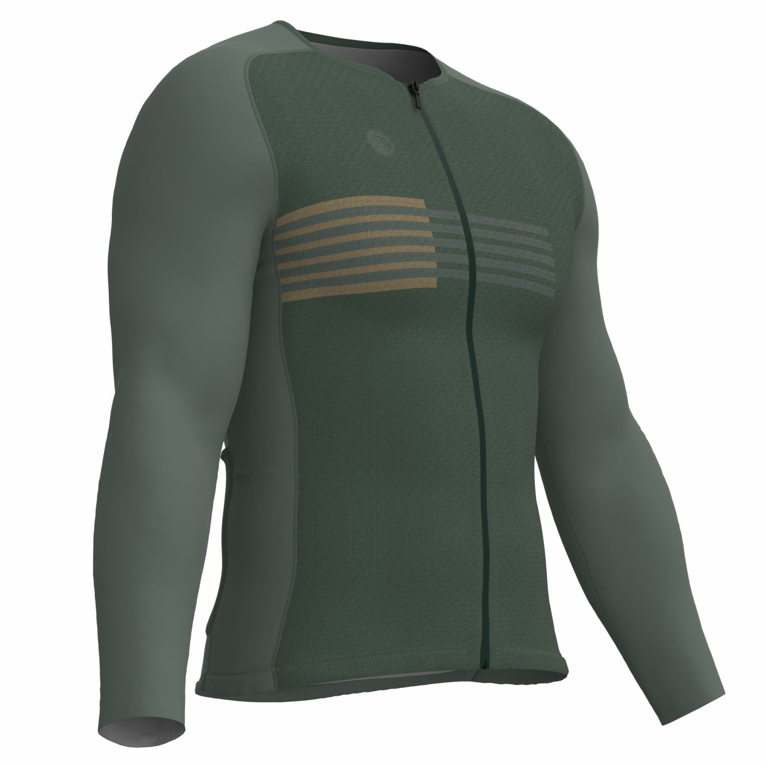 CAMISA CICLISMO UNISSEX PERFORMANCE SÓDBIKE, MANGA LONGA, ZIPER FULL, CORTE LASER, VERDE