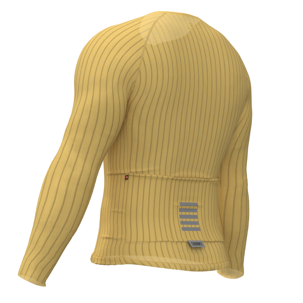 CAMISA CICLISMO UNISSEX MAX SÓDBIKE, ZIPER FULL, MANGA LONGA, CORTE LASER, AMARELO