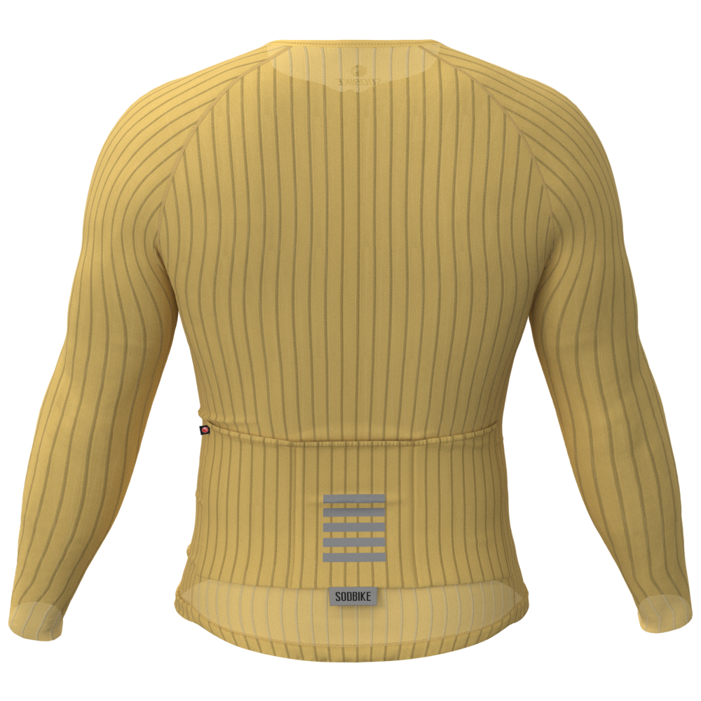 CAMISA CICLISMO UNISSEX MAX SÓDBIKE, ZIPER FULL, MANGA LONGA, CORTE LASER, AMARELO