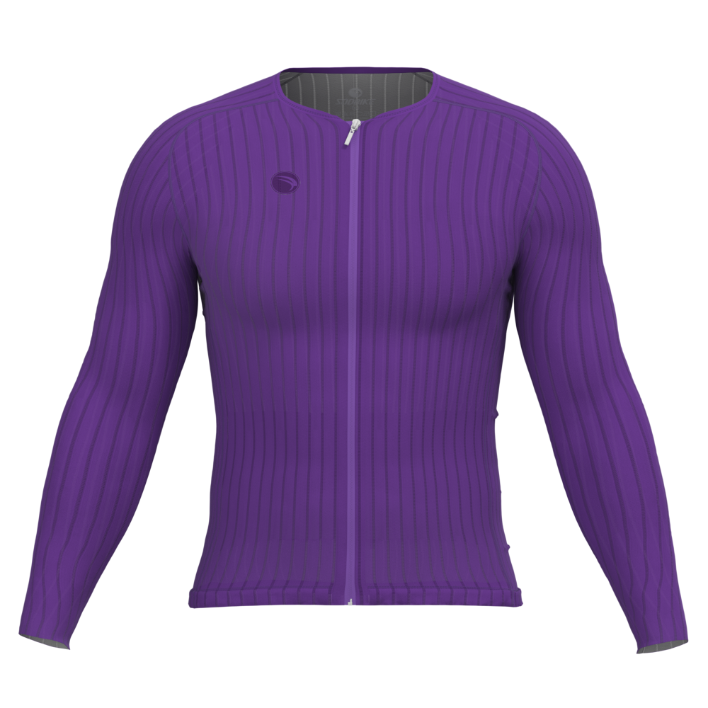 CAMISA CICLISMO UNISSEX MAX SÓDBIKE, ZIPER FULL, MANGA LONGA, CORTE LASER, ROXA