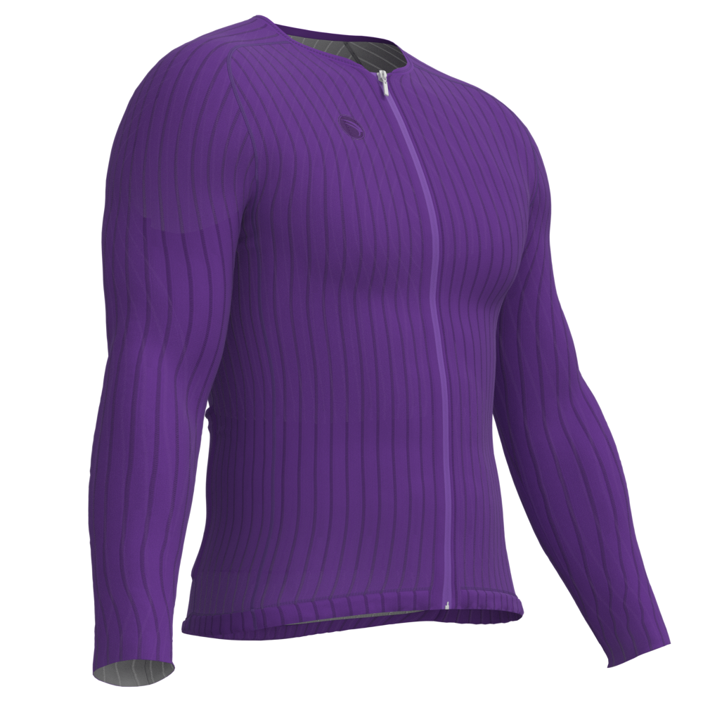 CAMISA CICLISMO UNISSEX MAX SÓDBIKE, ZIPER FULL, MANGA LONGA, CORTE LASER, ROXA