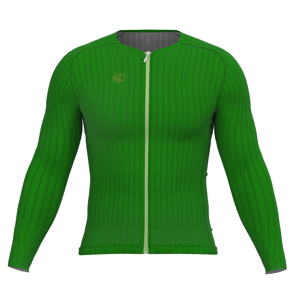 CAMISA CICLISMO UNISSEX MAX SÓDBIKE, ZIPER FULL, MANGA LONGA, CORTE LASER, VERDE