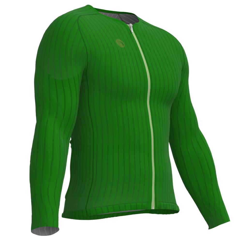 CAMISA CICLISMO UNISSEX MAX SÓDBIKE, ZIPER FULL, MANGA LONGA, CORTE LASER, VERDE