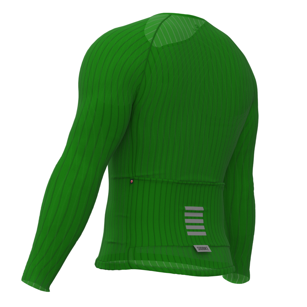 CAMISA CICLISMO UNISSEX MAX SÓDBIKE, ZIPER FULL, MANGA LONGA, CORTE LASER, VERDE