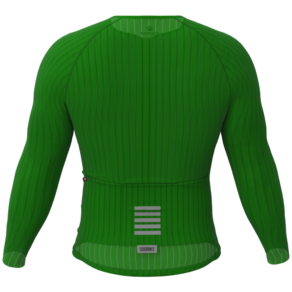CAMISA CICLISMO UNISSEX MAX SÓDBIKE, ZIPER FULL, MANGA LONGA, CORTE LASER, VERDE