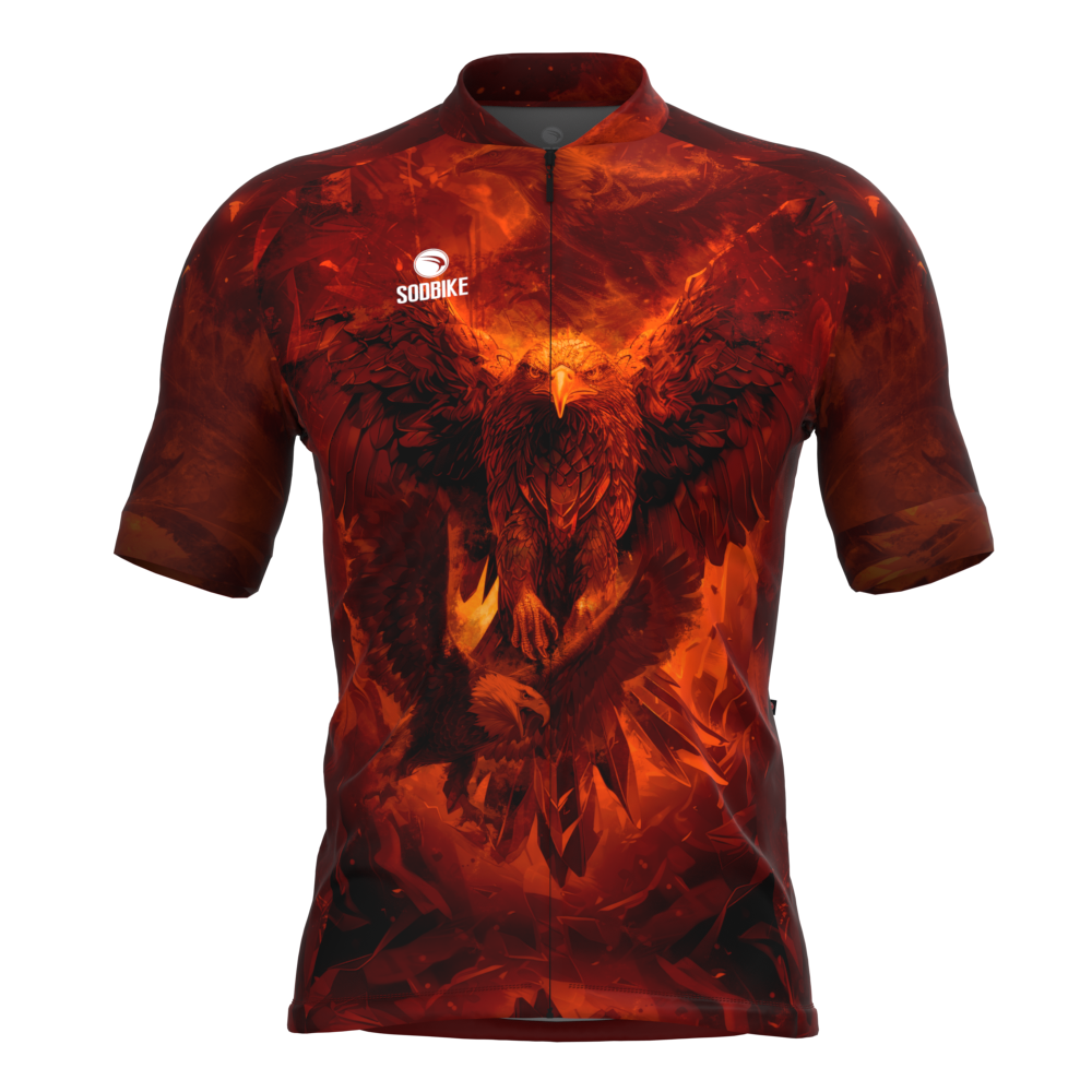 CAMISA CICLISMO MASCULINA SÓDBIKE, PROTEÇÃO SOLAR 20, ZIPER FULL, ÁGUIA