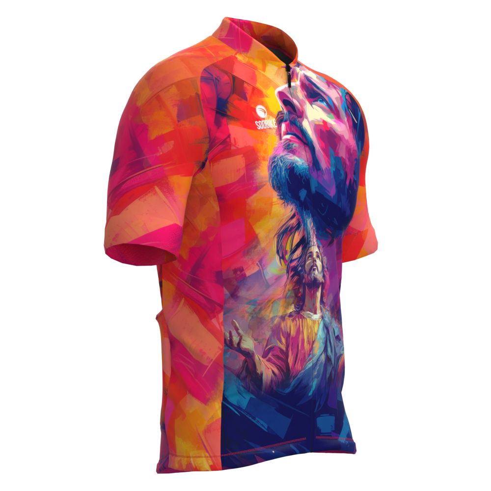 CAMISA CICLISMO MASCULINA SÓDBIKE, PROTEÇÃO SOLAR 20, ZIPER FULL, JESUS