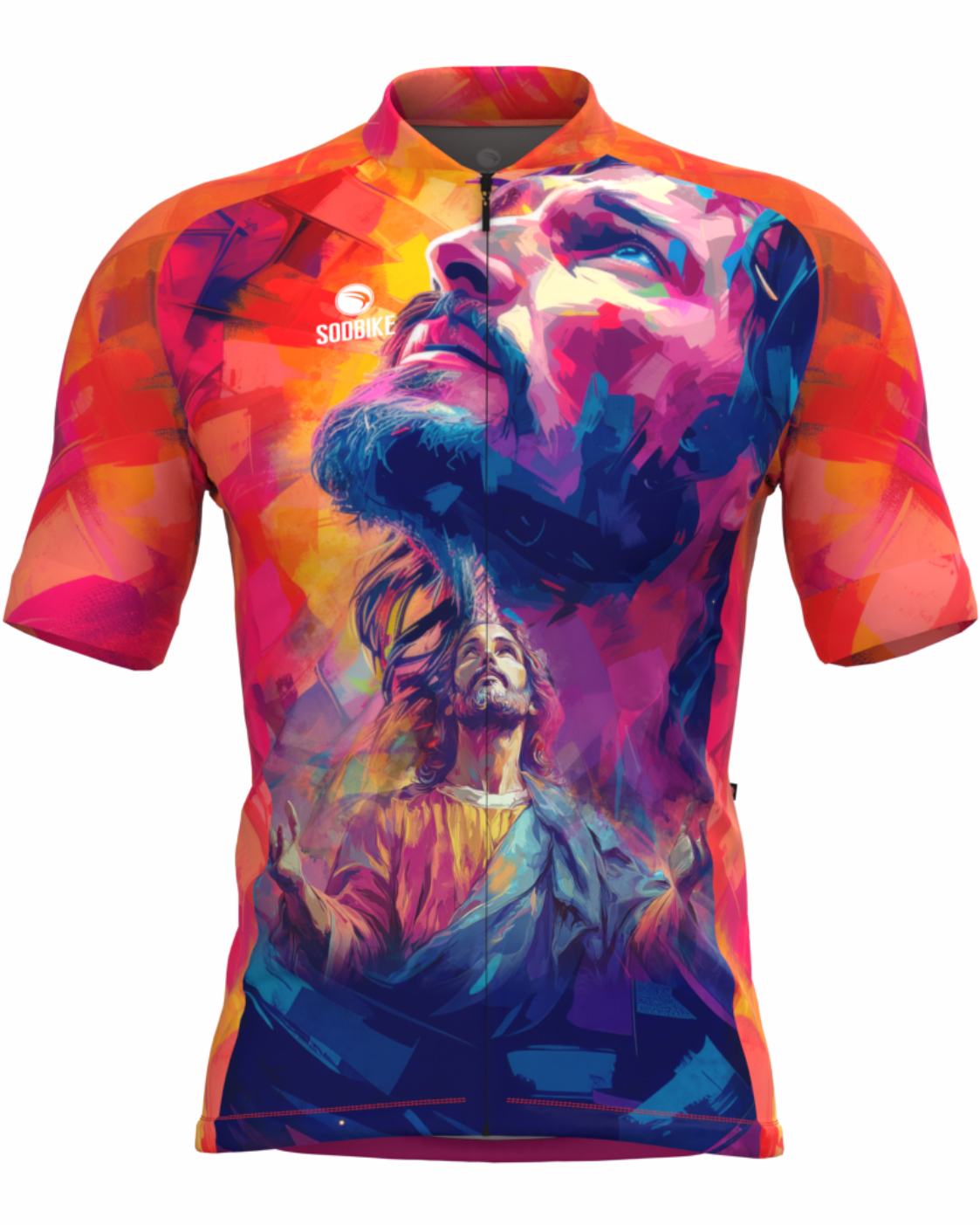 CAMISA CICLISMO MASCULINA SÓDBIKE, PROTEÇÃO SOLAR 20, ZIPER FULL, JESUS