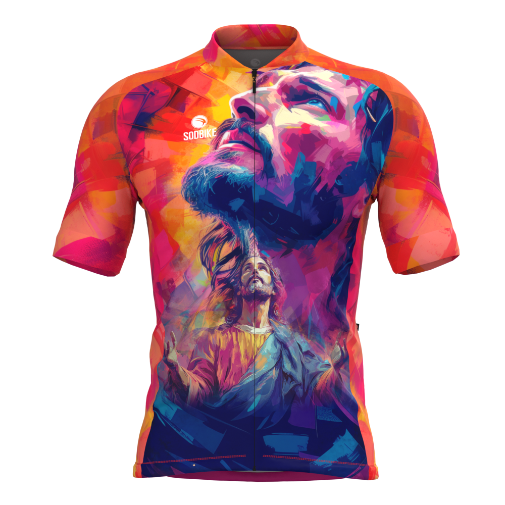 CAMISA CICLISMO MASCULINA SÓDBIKE, PROTEÇÃO SOLAR 20, ZIPER FULL, JESUS