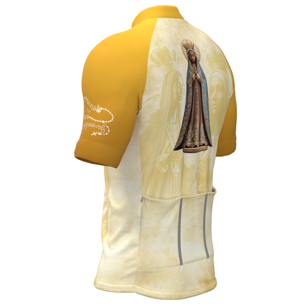 CAMISA CICLISMO MASCULINA SÓDBIKE, PROTEÇÃO SOLAR 20, ZIPER FULL, NOSSA SENHORA