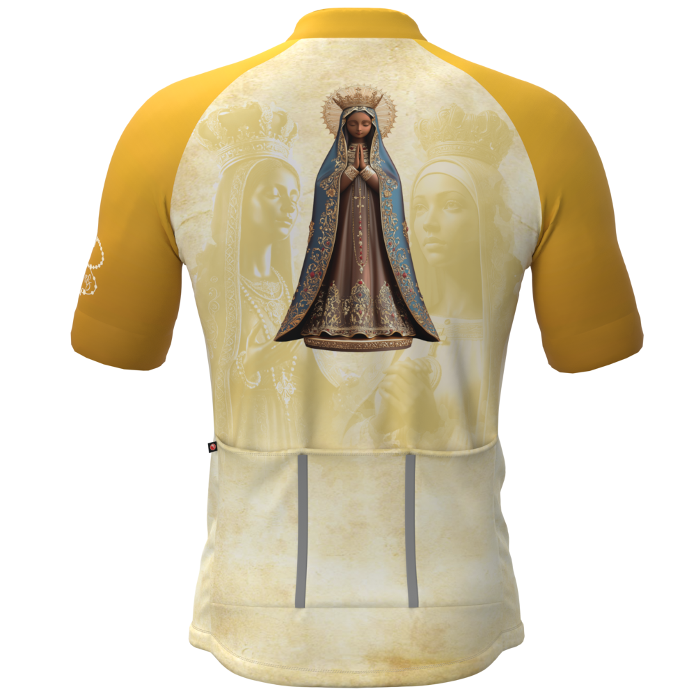 CAMISA CICLISMO MASCULINA SÓDBIKE, PROTEÇÃO SOLAR 20, ZIPER FULL, NOSSA SENHORA