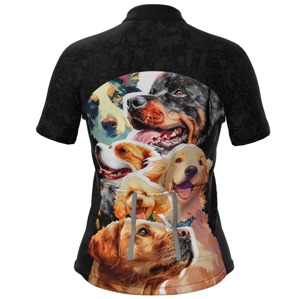 CAMISA CICLISMO FEMININA SÓDBIKE, PROTEÇÃO SOLAR 20, ZIPER FULL, CACHORRO