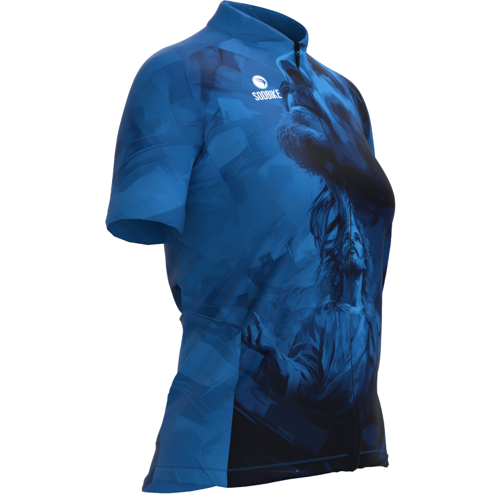 CAMISA CICLISMO FEMININA SÓDBIKE, PROTEÇÃO SOLAR 20, ZIPER FULL, JESUS