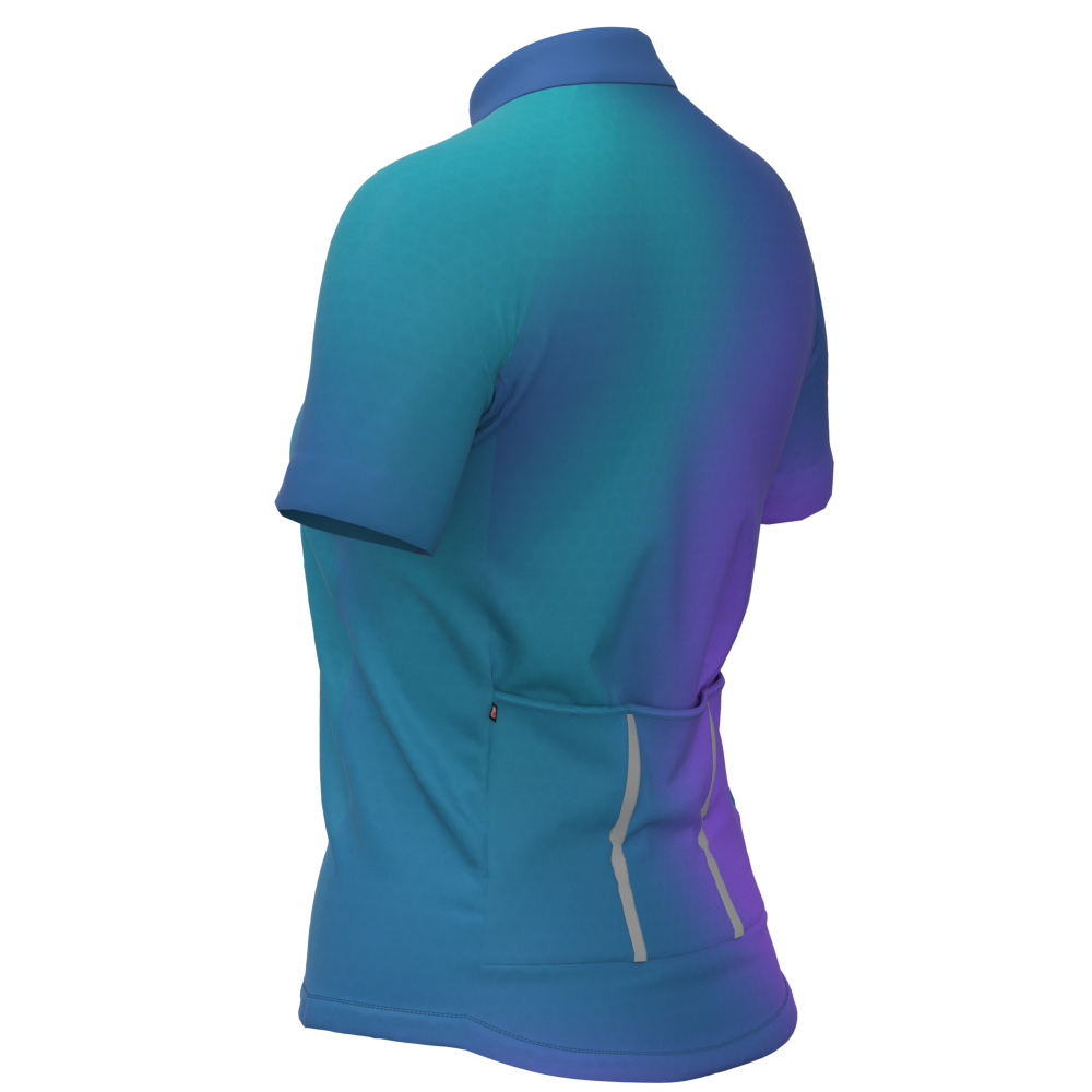 CAMISA CICLISMO FEMININA SÓDBIKE, PROTEÇÃO SOLAR 20, ZIPER FULL, DEGRADE
