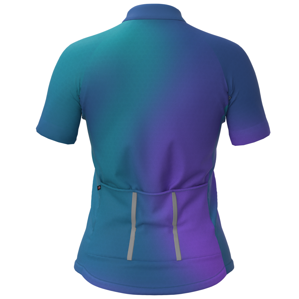 CAMISA CICLISMO FEMININA SÓDBIKE, PROTEÇÃO SOLAR 20, ZIPER FULL, DEGRADE
