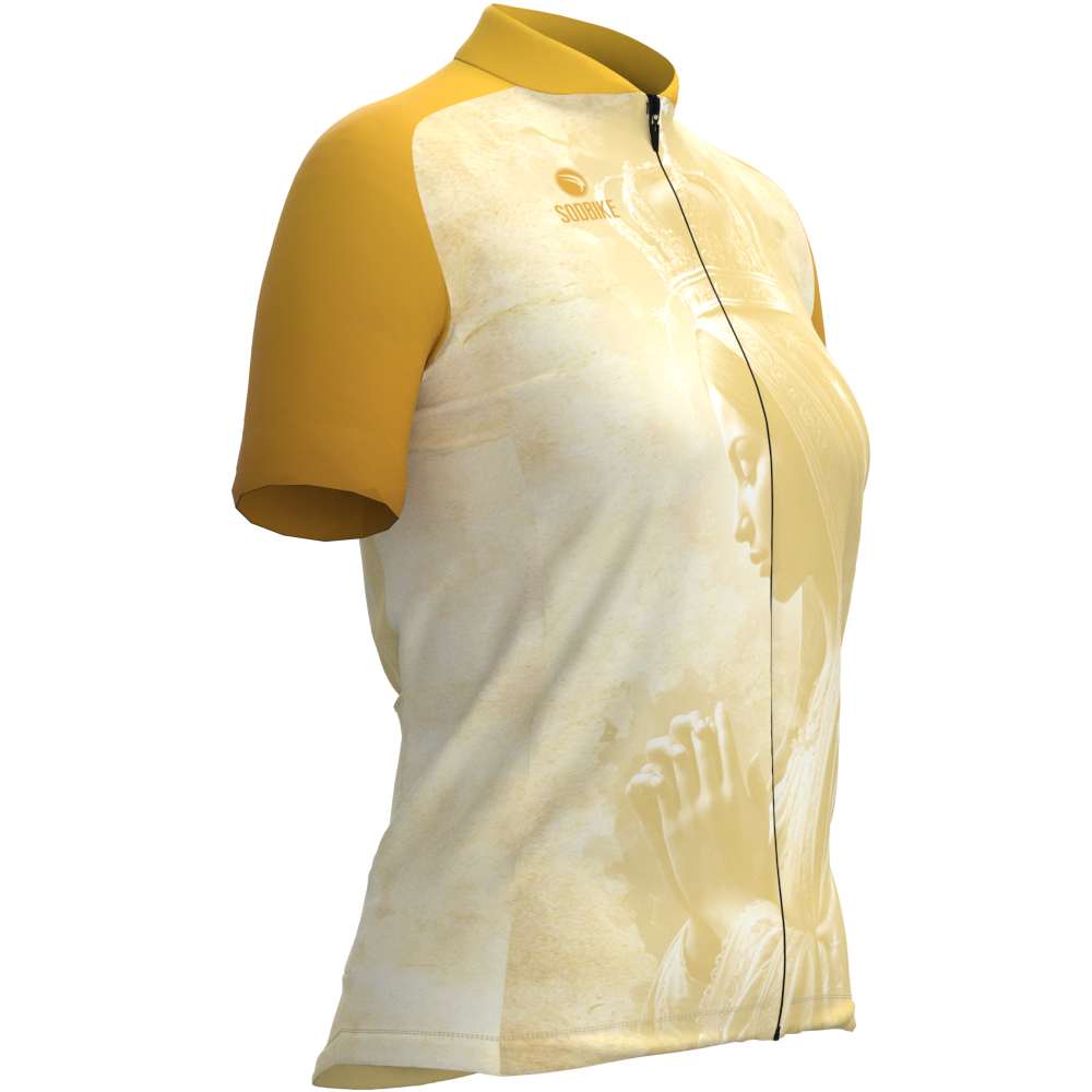 CAMISA CICLISMO FEMININA SÓDBIKE, PROTEÇÃO SOLAR 20, ZIPER FULL, NOSSA SENHORA