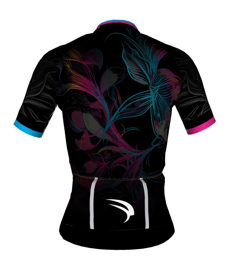 CAMISA CICLISMO FEMININA SÓDBIKE DRY, PROTEÇÃO SOLAR 20, ZIPER FULL, FLOWER