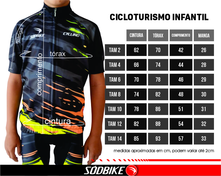 CAMISA CICLISMO INFANTIL SÓDBIKE, PROTEÇÃO SOLAR 20, ZIPER FULL, ASTRO