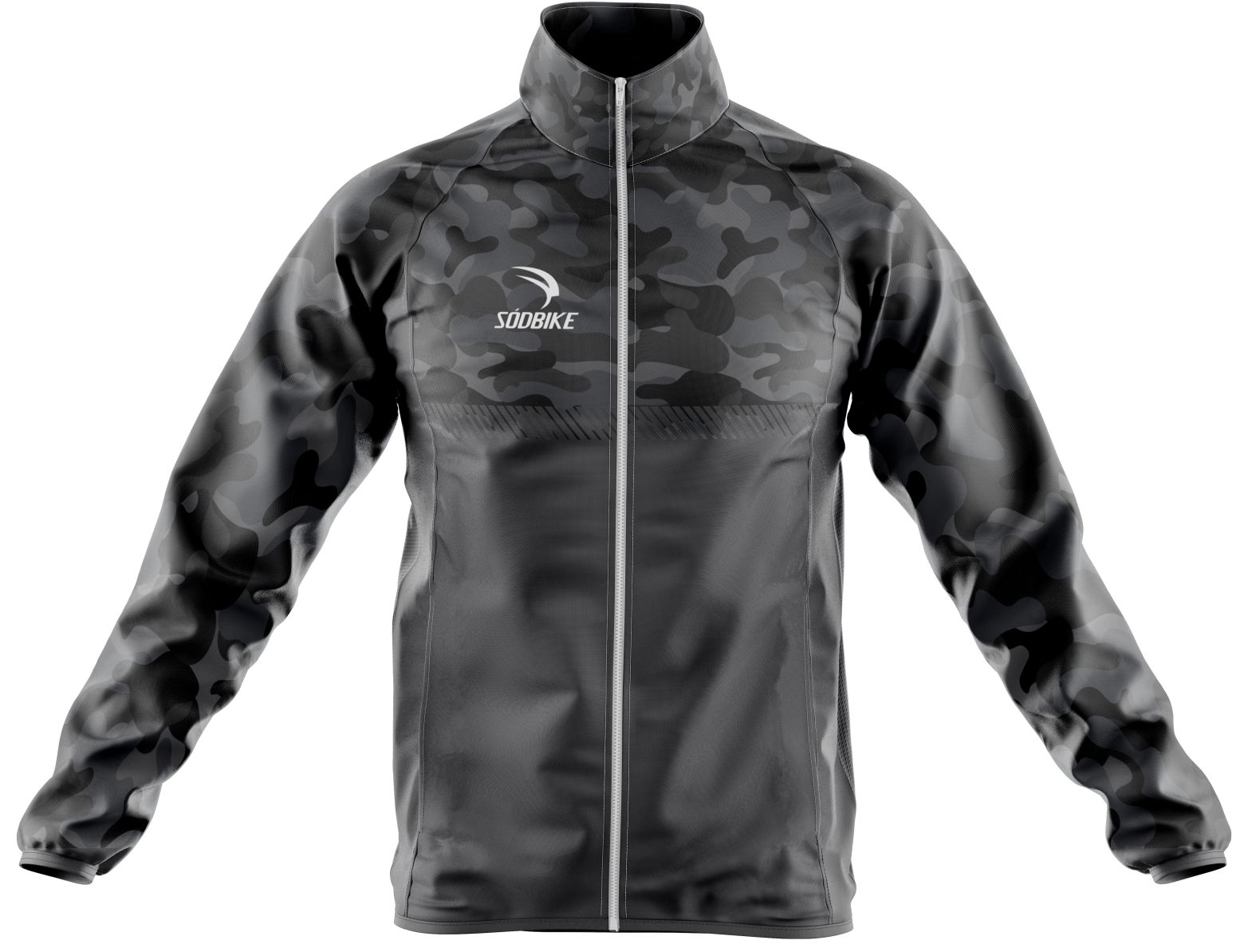 CORTA VENTO CICLISMO MASCULINA SÓDBIKE, 3 BOLSOS, ZIPER FULL, CAMUFLADO
