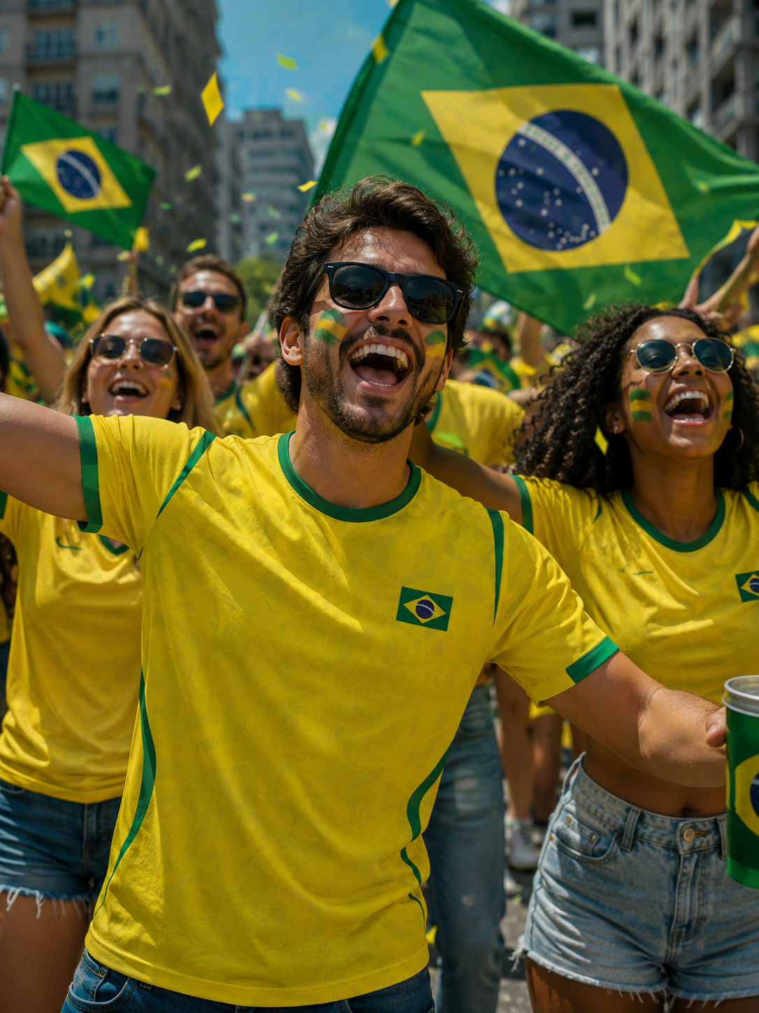 Camiseta Casual 2026 Brasil Amarela