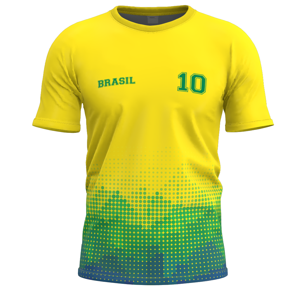 Camiseta Casual 2026 Brasil Amarela