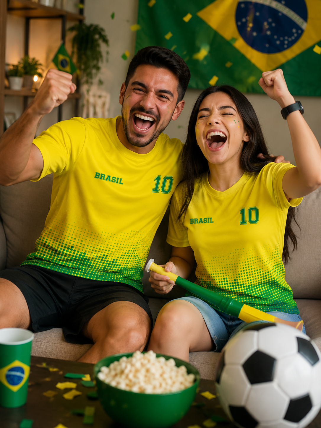 Camiseta Casual 2026 Brasil Amarela