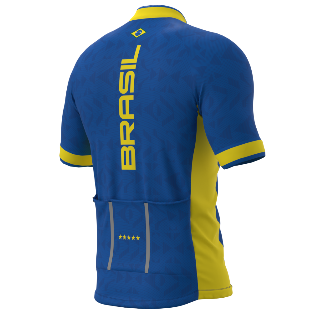 CAMISA CICLISMO MASCULINA SÓDBIKE 2026, ZIPER FULL, BRASIL AZUL