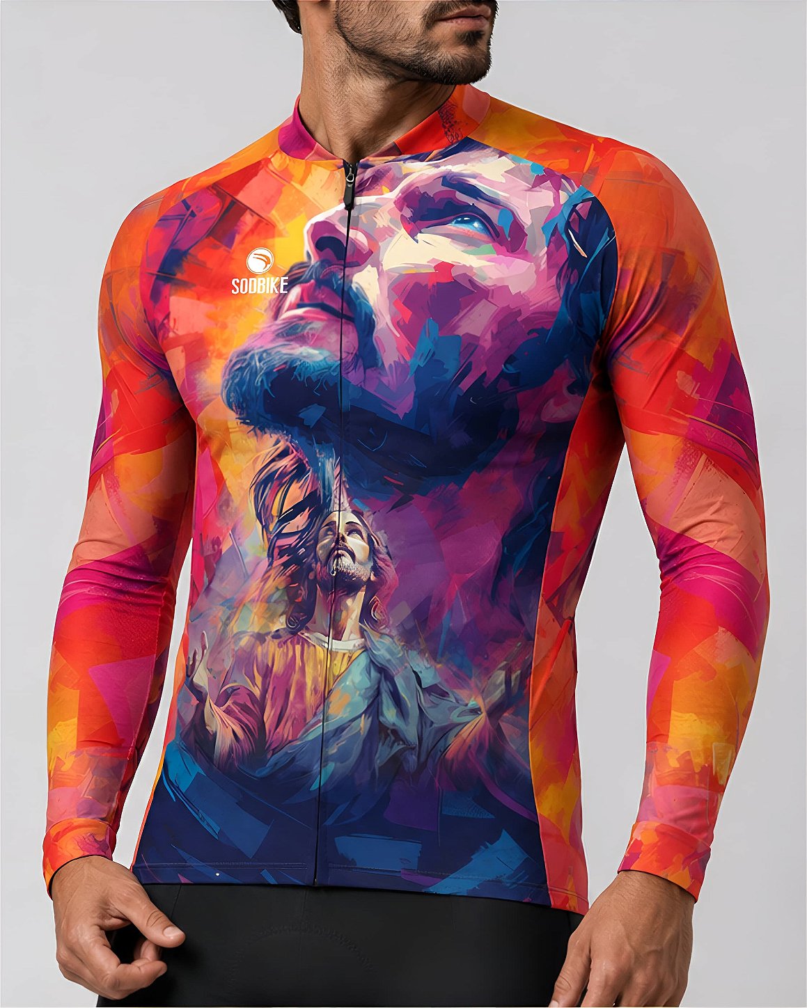 CAMISA CICLISMO MASCULINA SÓDBIKE, ZIPER FULL, JESUS LONGA