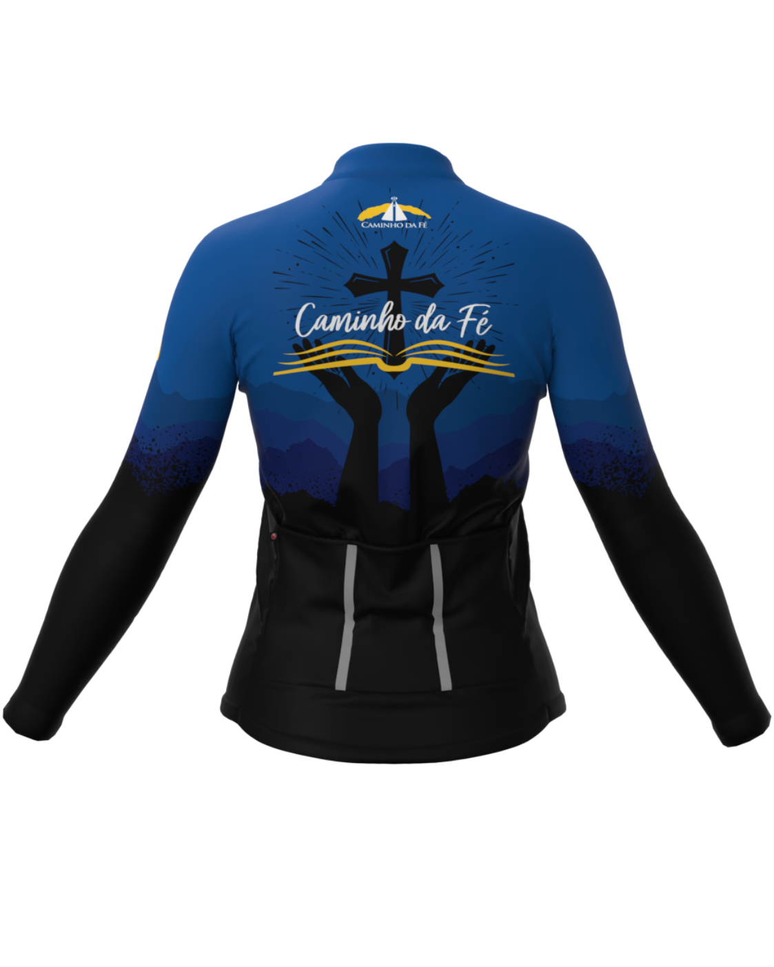 CAMISA CICLISMO FEMININA SÓDBIKE, ZIPER FULL, CAMINHO DA FÉ LONGA