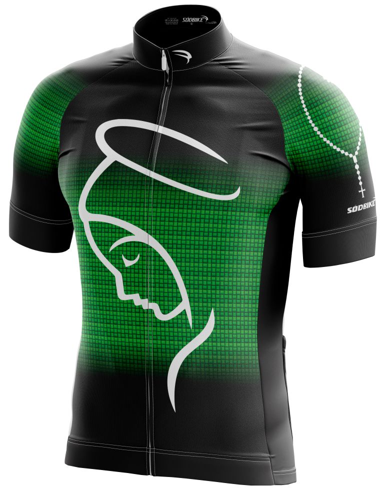 CAMISA CICLISMO MASCULINA SÓDBIKE DRY, PROTEÇÃO SOLAR 20, NOSSA SENHORA, ZÍPER FULL