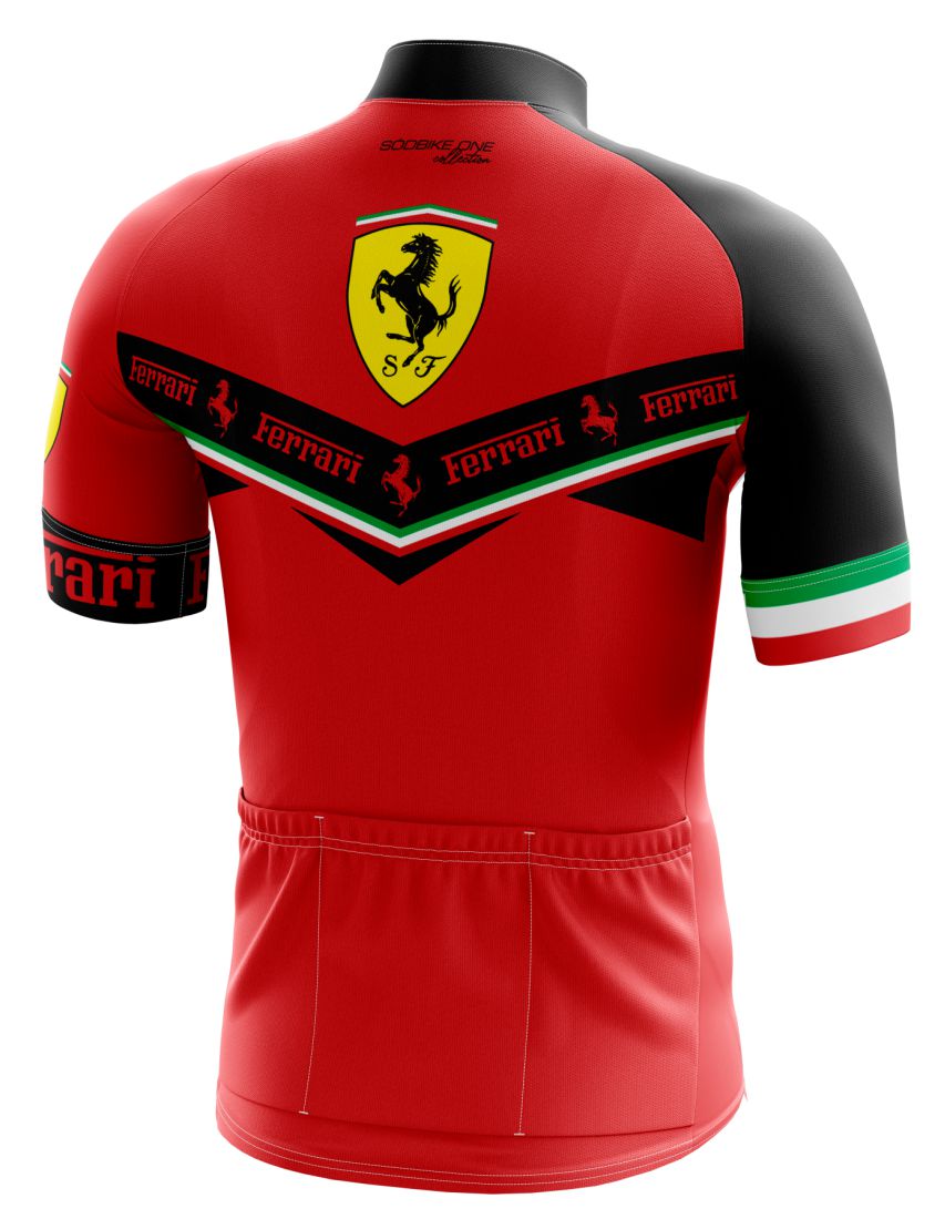 CAMISA CICLISMO FERRARI MASCULINA SÓDBIKE, PROTEÇÃO SOLAR 20, ZIPER FULL