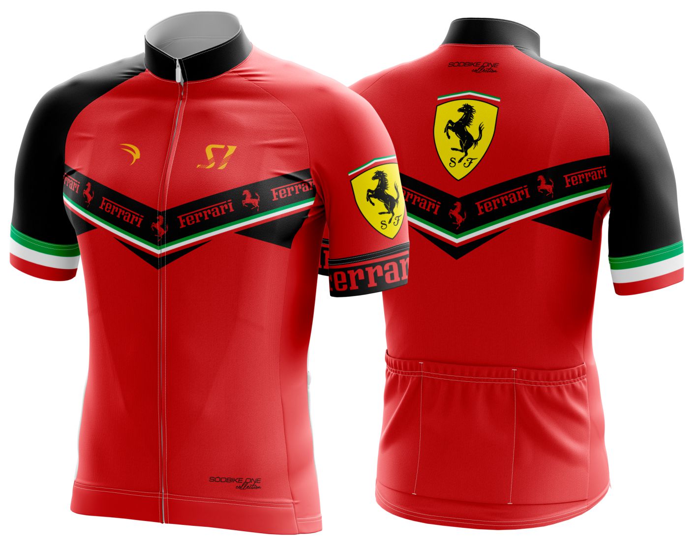 CAMISA CICLISMO FERRARI MASCULINA SÓDBIKE, PROTEÇÃO SOLAR 20, ZIPER FULL