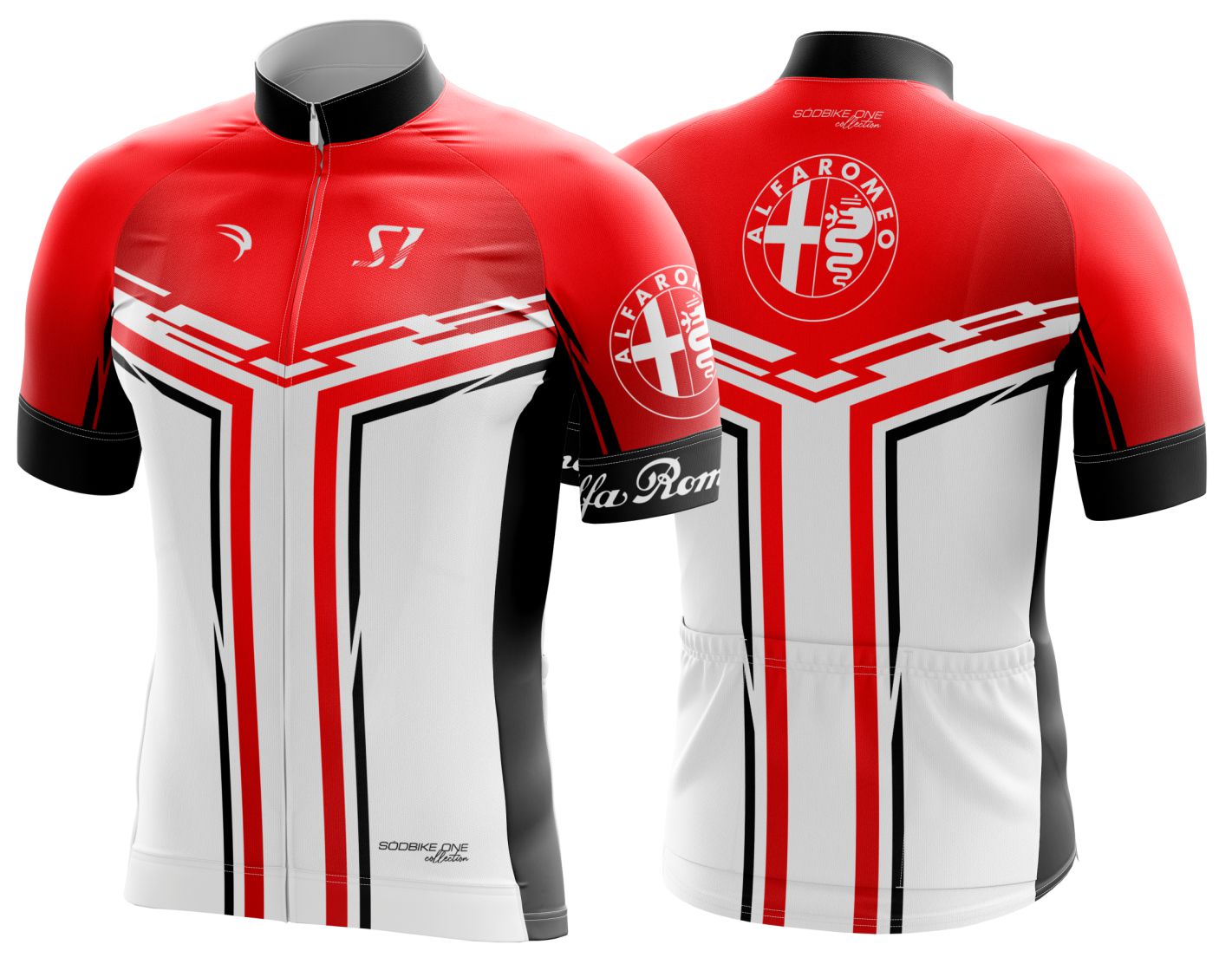CAMISA CICLISMO ALFA ROMEO MASCULINA SÓDBIKE, PROTEÇÃO SOLAR 20, ZIPER FULL