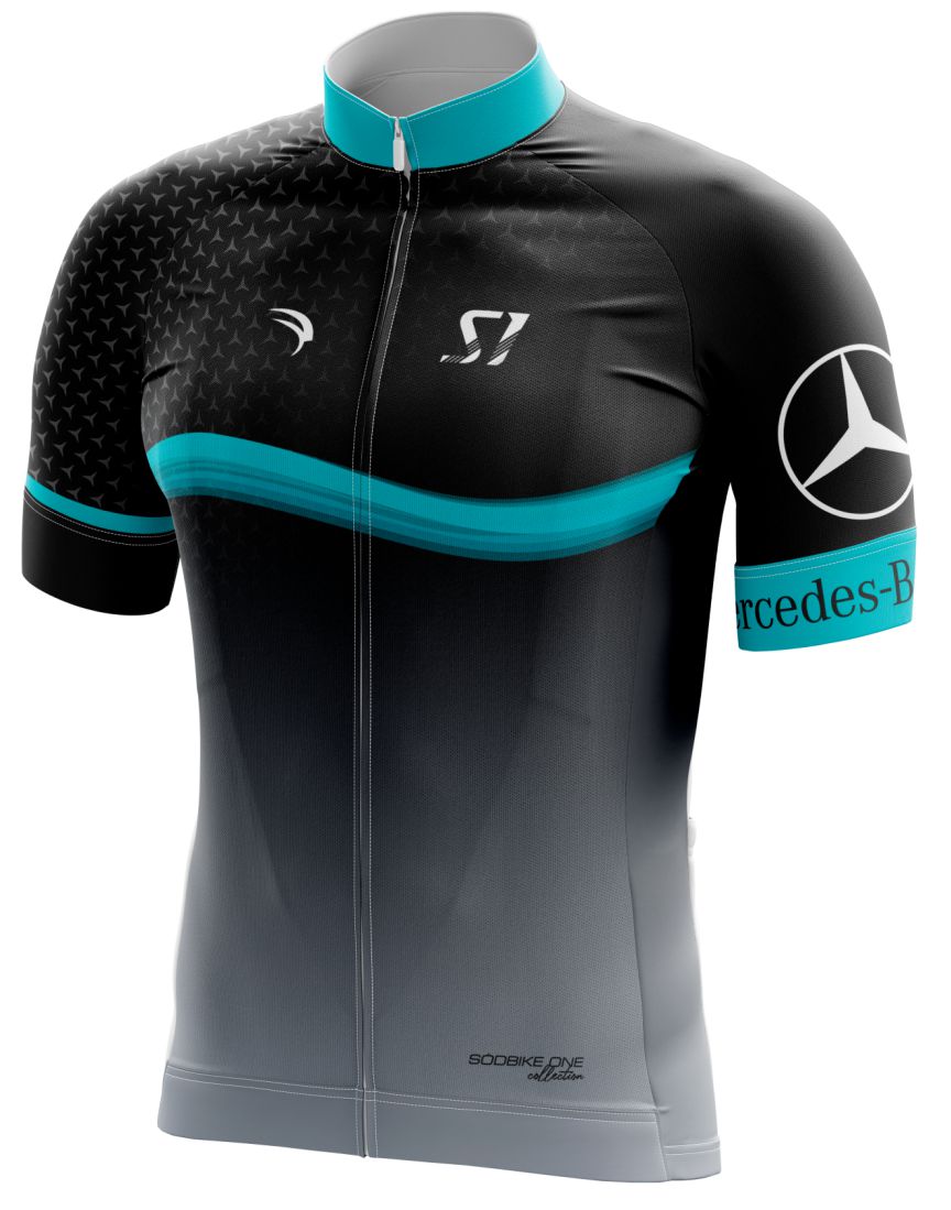 CAMISA CICLISMO MERCEDES MASCULINA SÓDBIKE, PROTEÇÃO SOLAR 20, ZIPER FULL